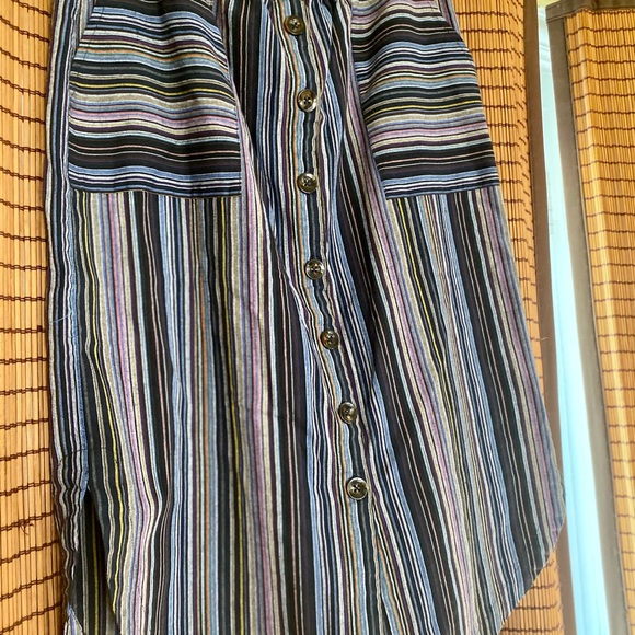 Mod-O-Doc Women's Stripe Button Front Peasant Skirt, Navy. XL - Picture 12 of 16